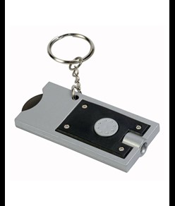 Portachiavi con gettone per carrello della spesa e luce