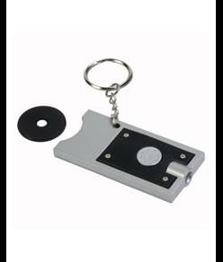 Portachiavi con gettone per carrello della spesa e luce