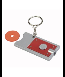 Portachiavi con gettone per carrello della spesa e luce