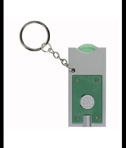 Portachiavi con gettone per carrello della spesa e luce