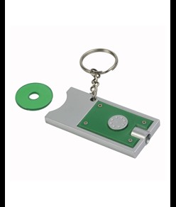 Portachiavi con gettone per carrello della spesa e luce