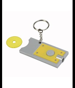 Portachiavi con gettone per carrello della spesa e luce