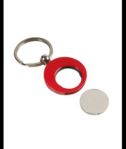 Portachiavi in metallo con gettone per carrello