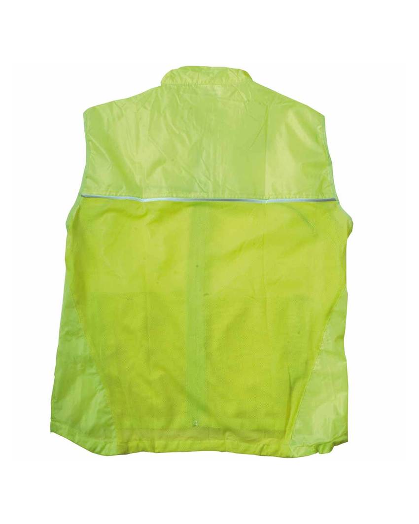 Gilet ad alta visibilità in poliestere, con rete traspirante e profili catarifrangenti