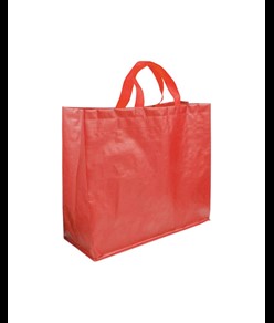 Shopper con soffietto in PP laminato opaco 120 g/m2, manici corti a nastro Handle