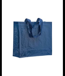 Shopper con soffietto in PP laminato 120 g/m2, manici lunghi a nastro Handle