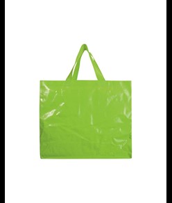 Shopper con soffietto in PP laminato 120 g/m2, manici lunghi a nastro Handle