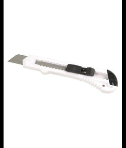 Cutter/taglierino in ABS con fermo lama, grande e 2 lame di ricambio
