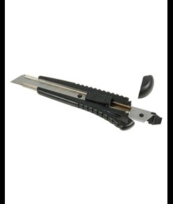 Cutter/taglierino in ABS con fermo lama, grande e 2 lame di ricambio
