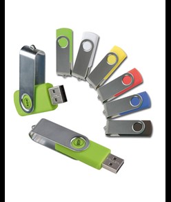 Chiavetta girevole USB 4Gb ABS gommata/Metallo  Possibilità di import su richiesta a parti