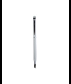 Penna twist con fusto e clip in metallo, con gommino per toch screen in tinta