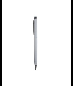 Penna twist con fusto e clip in metallo, con gommino per toch screen in tinta
