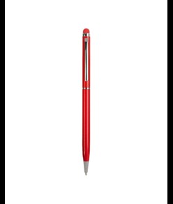 Penna twist con fusto e clip in metallo, con gommino per toch screen in tinta