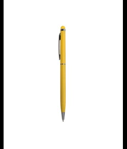 Penna twist con fusto e clip in metallo, con gommino per toch screen in tinta