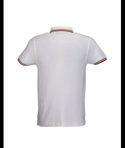 Polo a piqué di cotone 100% 180 g/m2, manica corta, bordi in tricolore