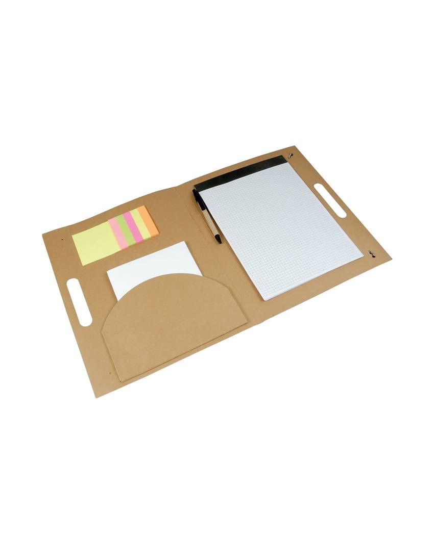 Cartelletta congresso in cartoncino, con post-it e penna (blocco a quadretti incluso)