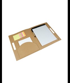 Cartelletta congresso in cartoncino, con post-it e penna (blocco a quadretti incluso)