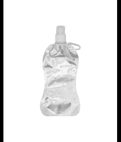 Borraccia in PE/PET BPA free ripiegabile (480ml), con moschettone