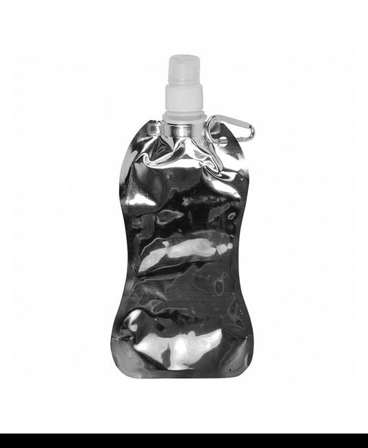Borraccia in PE/PET BPA free ripiegabile (480ml), con moschettone