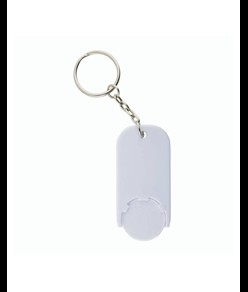 Portachiavi in plastica con gettone per carrello della spesa