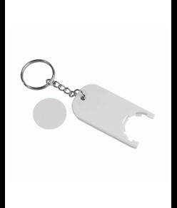 Portachiavi in plastica con gettone per carrello della spesa