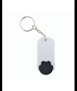 Portachiavi in plastica con gettone per carrello della spesa