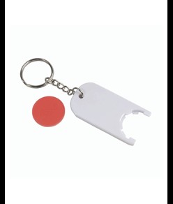 Portachiavi in plastica con gettone per carrello della spesa