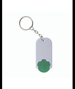 Portachiavi in plastica con gettone per carrello della spesa