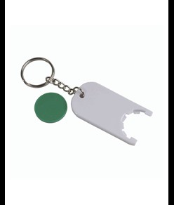 Portachiavi in plastica con gettone per carrello della spesa