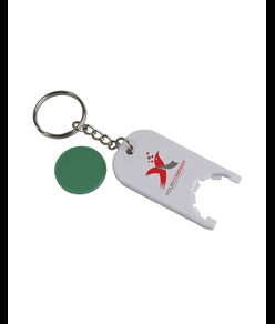 Portachiavi in plastica con gettone per carrello della spesa