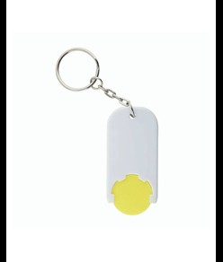 Portachiavi in plastica con gettone per carrello della spesa
