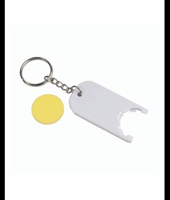 Portachiavi in plastica con gettone per carrello della spesa