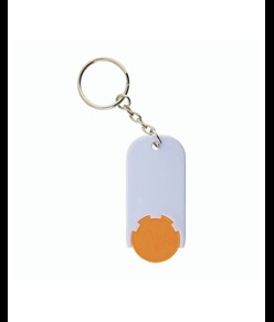 Portachiavi in plastica con gettone per carrello della spesa