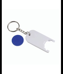 Portachiavi in plastica con gettone per carrello della spesa