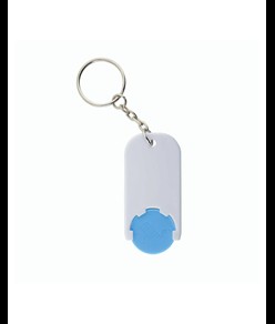 Portachiavi in plastica con gettone per carrello della spesa