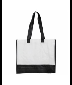 Shopper con soffietto in TNT 80 g/m2, manici lunghi Handle