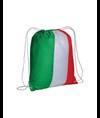 Zainetto tricolore in  poliestere 210 T con chiusura a strozzo e angoli rinforzati Handle