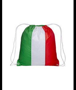 Zainetto tricolore in  poliestere 210 T con chiusura a strozzo e angoli rinforzati Handle