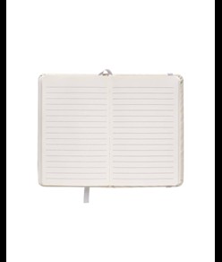 Quaderno in PVC con elastico colorato, fogli a righe (80 pag.), segnalibro in raso