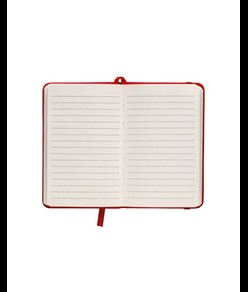 Quaderno in PVC con elastico colorato, fogli a righe (80 pag.), segnalibro in raso