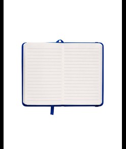 Quaderno in PVC con elastico colorato, fogli a righe (80 pag.), segnalibro in raso