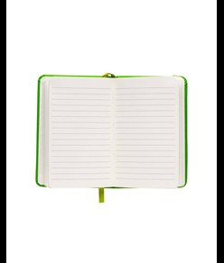 Quaderno in PVC con elastico colorato, fogli a righe (80 pag.), segnalibro in raso