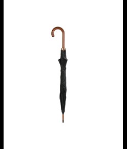 Ombrello automatico con fusto, puntale e manico in legno