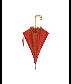 Ombrello automatico con fusto, puntale e manico in legno