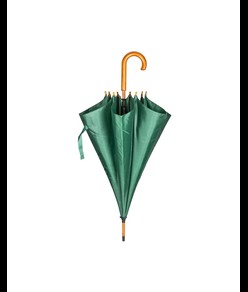 Ombrello automatico con fusto, puntale e manico in legno