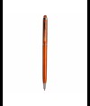 Penna twist in plastica con  gommino per touch screen e clip in metallo
