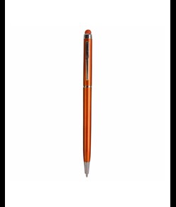 Penna twist in plastica con  gommino per touch screen e clip in metallo
