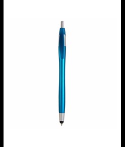 Penna a scatto in plastica con gommino per touch screen