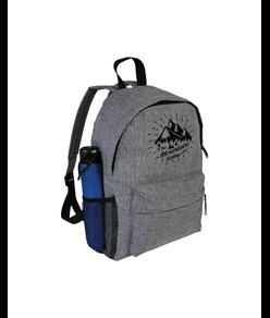 Zaino in poliestere two tone effetto melange con 3 tasche di cui 1 laterale retinata