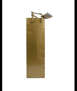Shopper con soffietto porta bottiglia in carta laminata 157 g/m2 con rinforzo alla base Handle